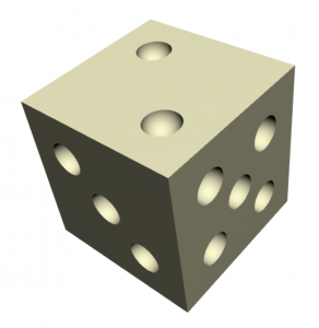 A d6, which is a cube minus 21 hemispheres.