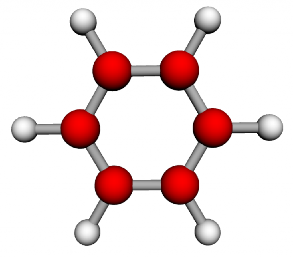 Benzene. C6H6. Known by the state of California to cause cancer.
